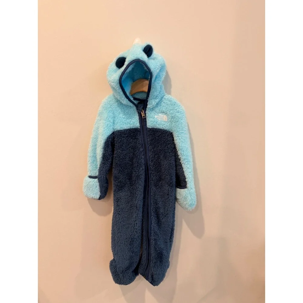 The‎ North Face Baby Bear One Piece Fleece Bunting Blue 6-12M NF0A3Y6L